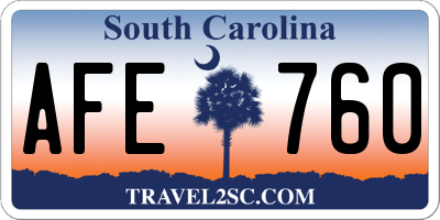 SC license plate AFE760