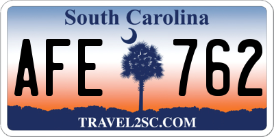 SC license plate AFE762