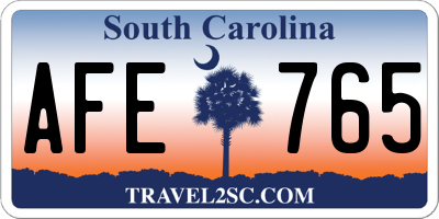 SC license plate AFE765