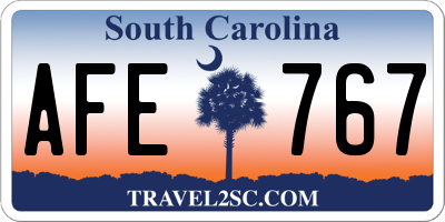SC license plate AFE767