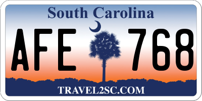 SC license plate AFE768