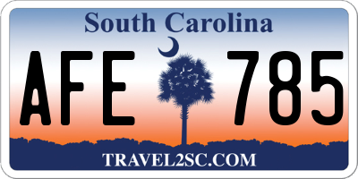 SC license plate AFE785