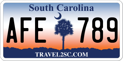 SC license plate AFE789