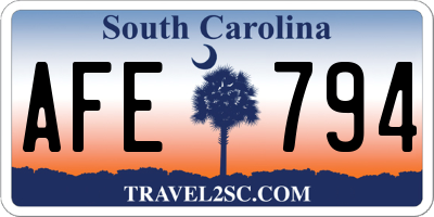SC license plate AFE794