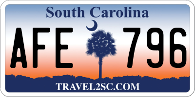 SC license plate AFE796