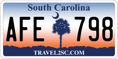 SC license plate AFE798