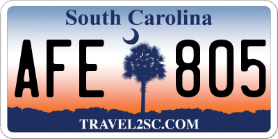 SC license plate AFE805
