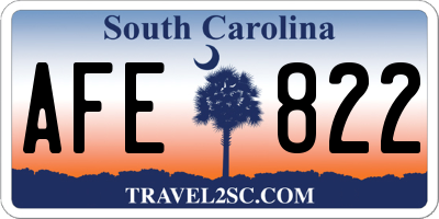 SC license plate AFE822