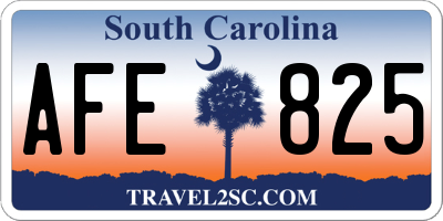 SC license plate AFE825