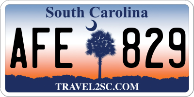 SC license plate AFE829