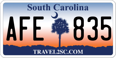 SC license plate AFE835