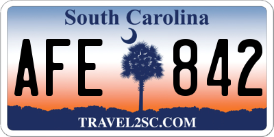 SC license plate AFE842