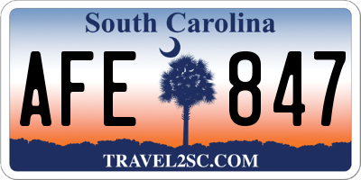 SC license plate AFE847