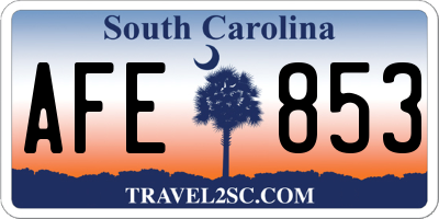 SC license plate AFE853