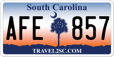 SC license plate AFE857