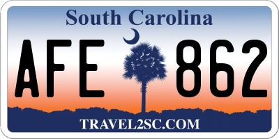 SC license plate AFE862