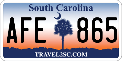 SC license plate AFE865