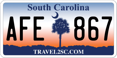 SC license plate AFE867