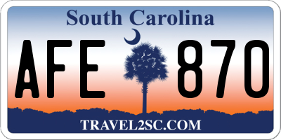 SC license plate AFE870