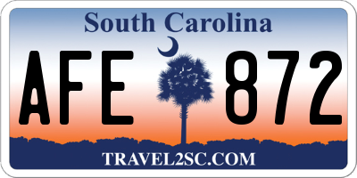 SC license plate AFE872