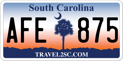 SC license plate AFE875