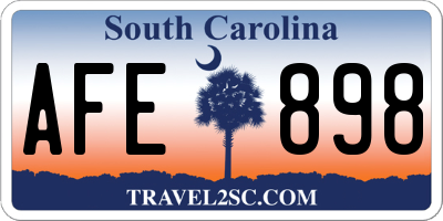 SC license plate AFE898