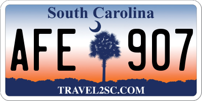 SC license plate AFE907