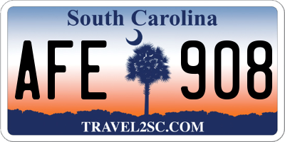 SC license plate AFE908