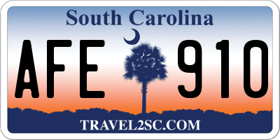 SC license plate AFE910