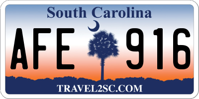 SC license plate AFE916
