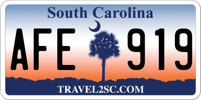 SC license plate AFE919
