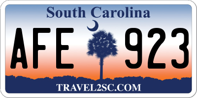 SC license plate AFE923
