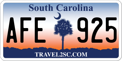 SC license plate AFE925