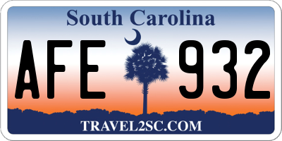 SC license plate AFE932