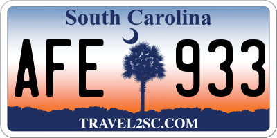 SC license plate AFE933