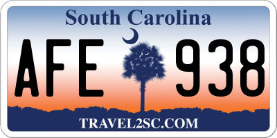 SC license plate AFE938
