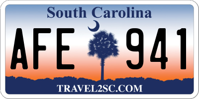 SC license plate AFE941