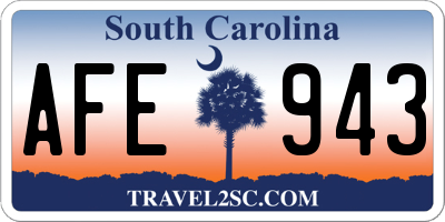 SC license plate AFE943