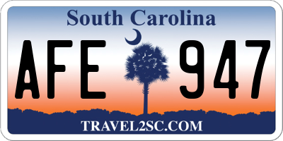 SC license plate AFE947
