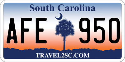 SC license plate AFE950