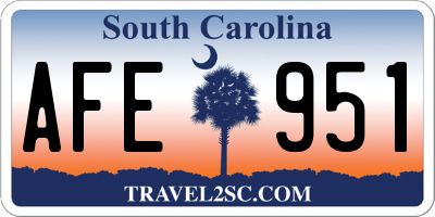 SC license plate AFE951