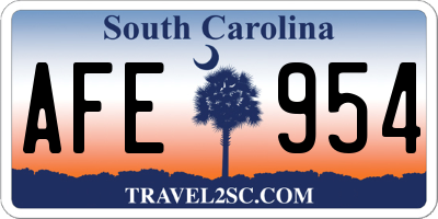 SC license plate AFE954