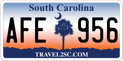 SC license plate AFE956