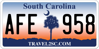 SC license plate AFE958