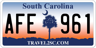 SC license plate AFE961