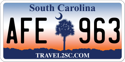 SC license plate AFE963