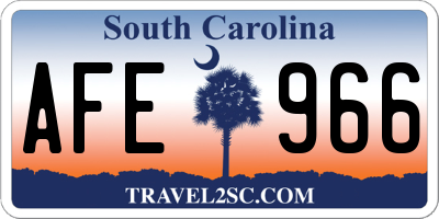 SC license plate AFE966