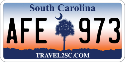 SC license plate AFE973
