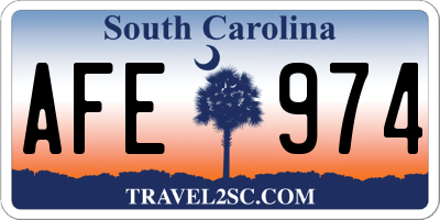 SC license plate AFE974