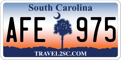 SC license plate AFE975